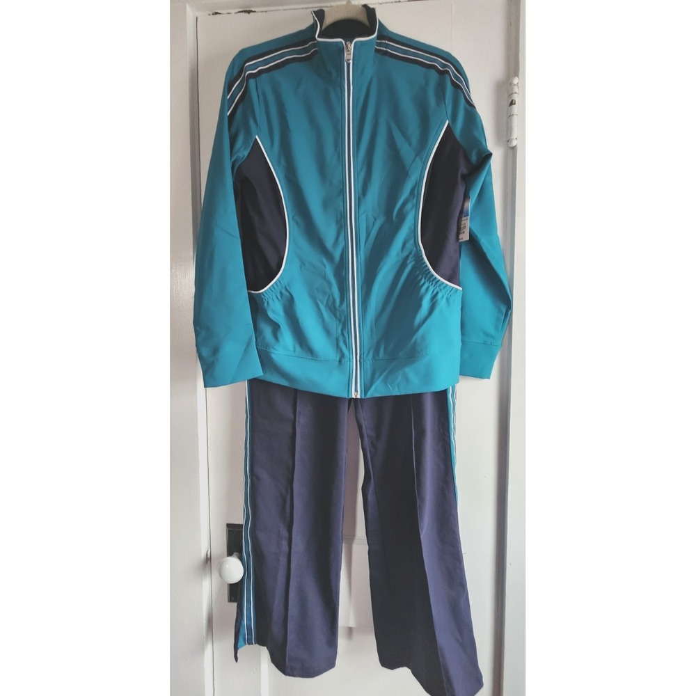 NWT 2-piece SJB active Athleisure pull on track‎ pant full zip jacket woman Sz M